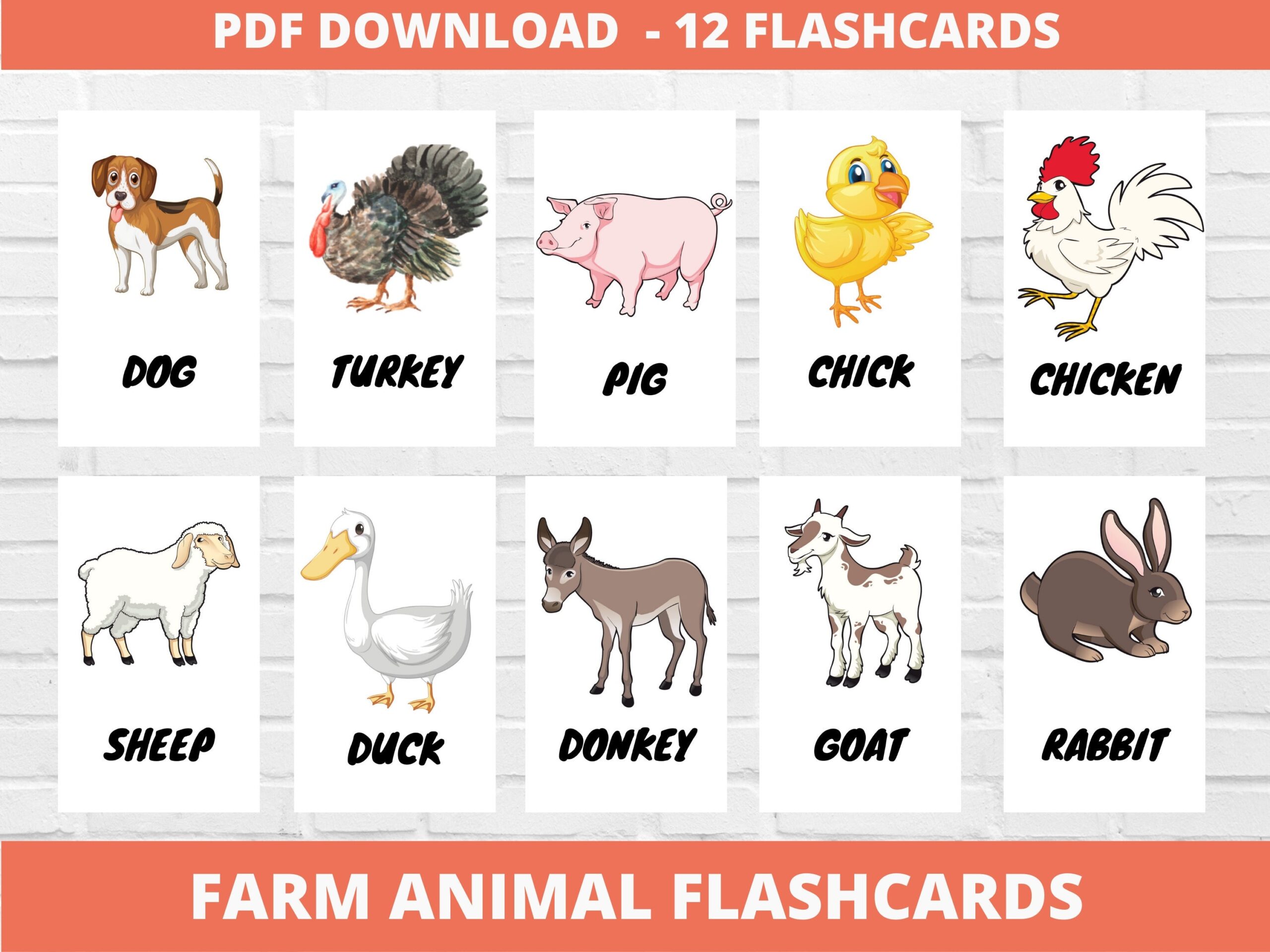Farm Animal Flashcards Kindergarten Preschool Printable Flashcards For Homeschool Or Classroom Etsy Farm Animal Flashcards Kindergarten Preschool Printable Flashcards For Homeschool Or Classroom Etsy