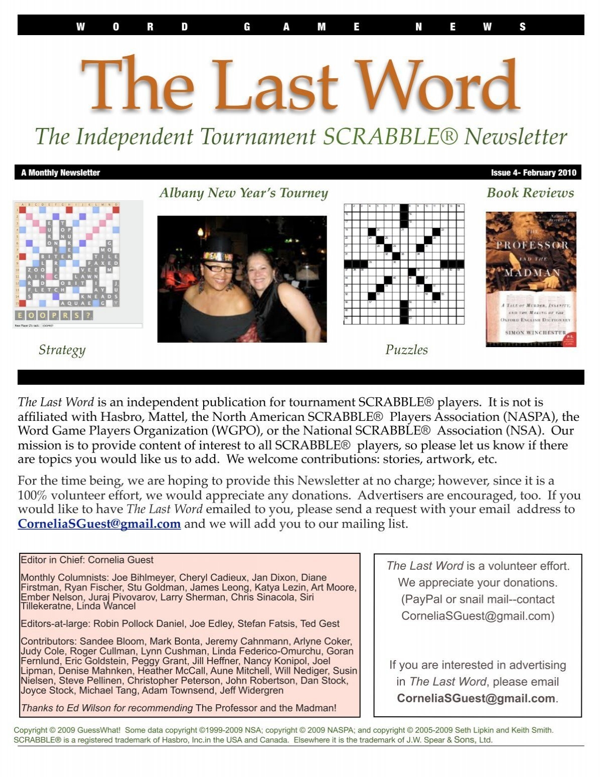 February 2010 The Last Word Newsletter February 2010 The Last Word Newsletter