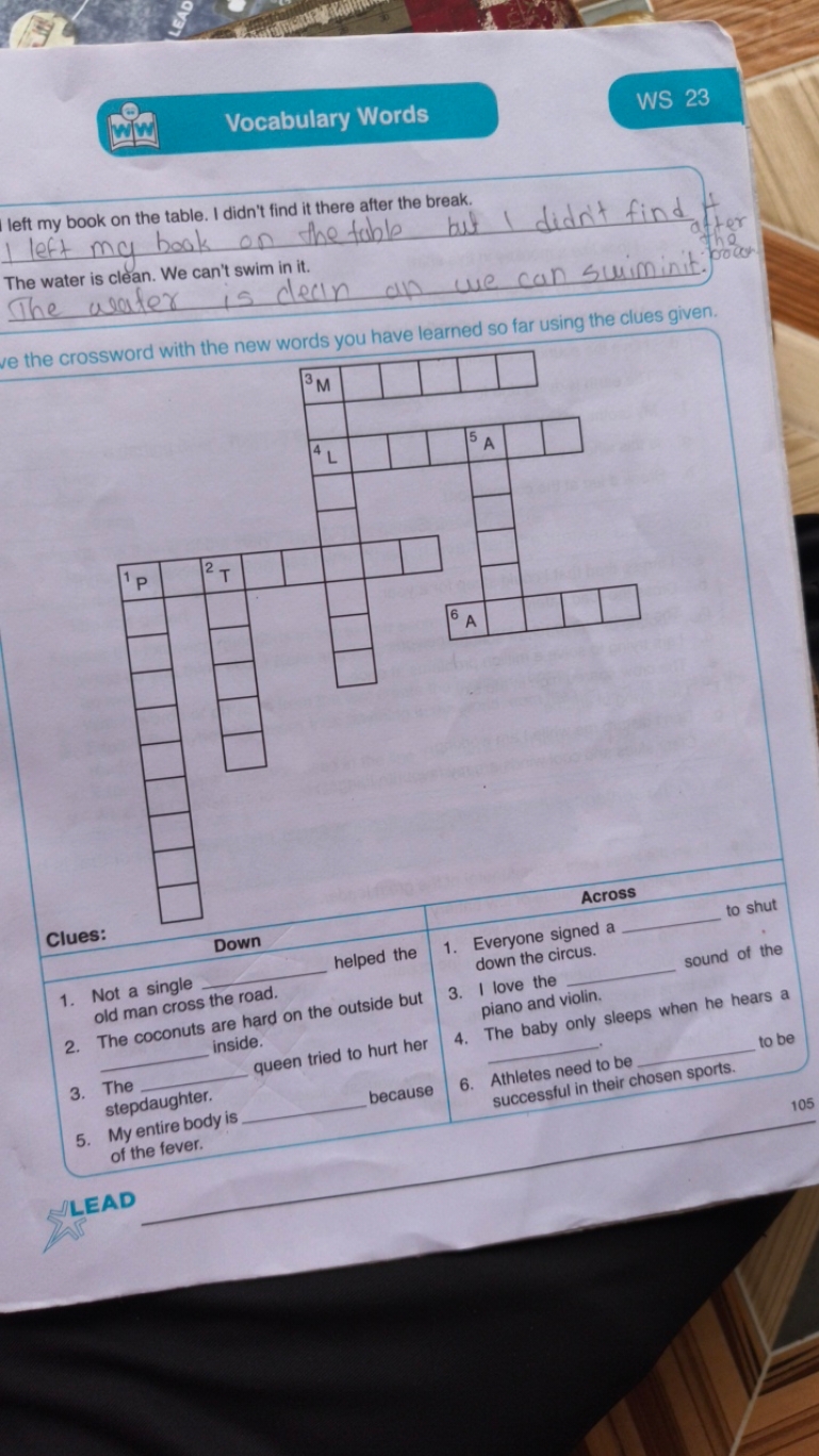 Fill In The Crossword With The New Words You Have Learned So Far Using Th Fill In The Crossword With The New Words You Have Learned So Far Using Th