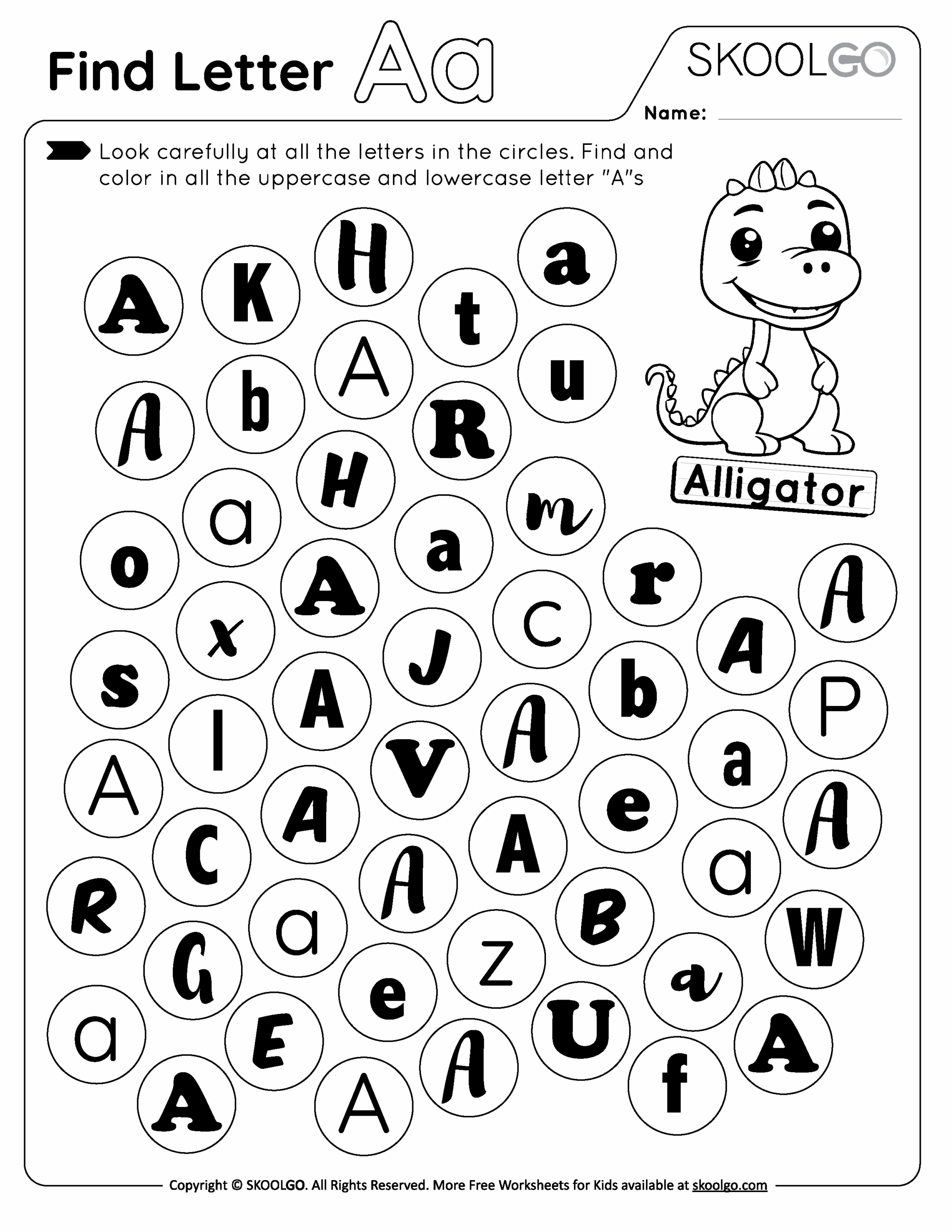 Find Letter A Free Worksheet For Kids SKOOLGO Find Letter A Free Worksheet For Kids SKOOLGO