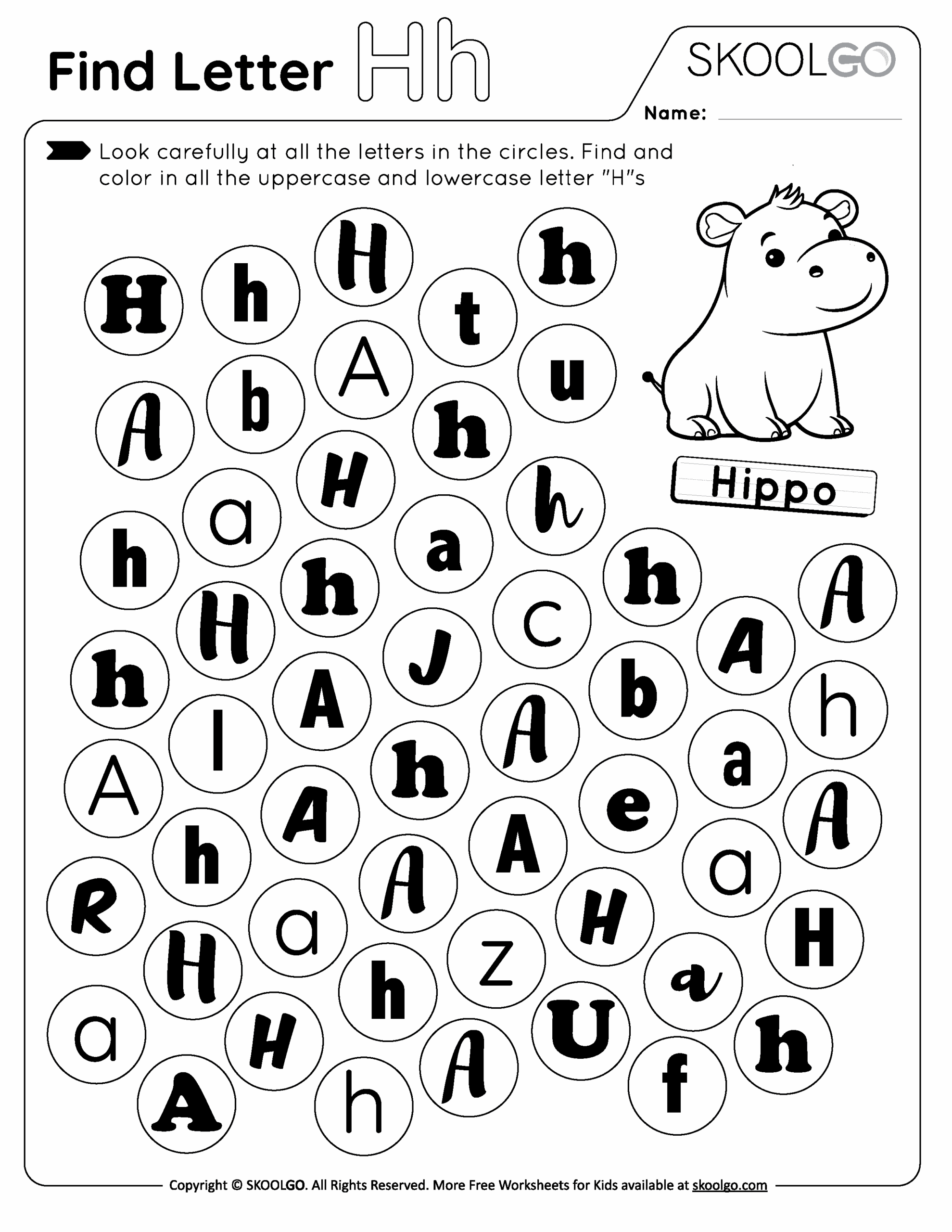Find Letter H Worksheet SKOOLGO Find Letter H Worksheet SKOOLGO