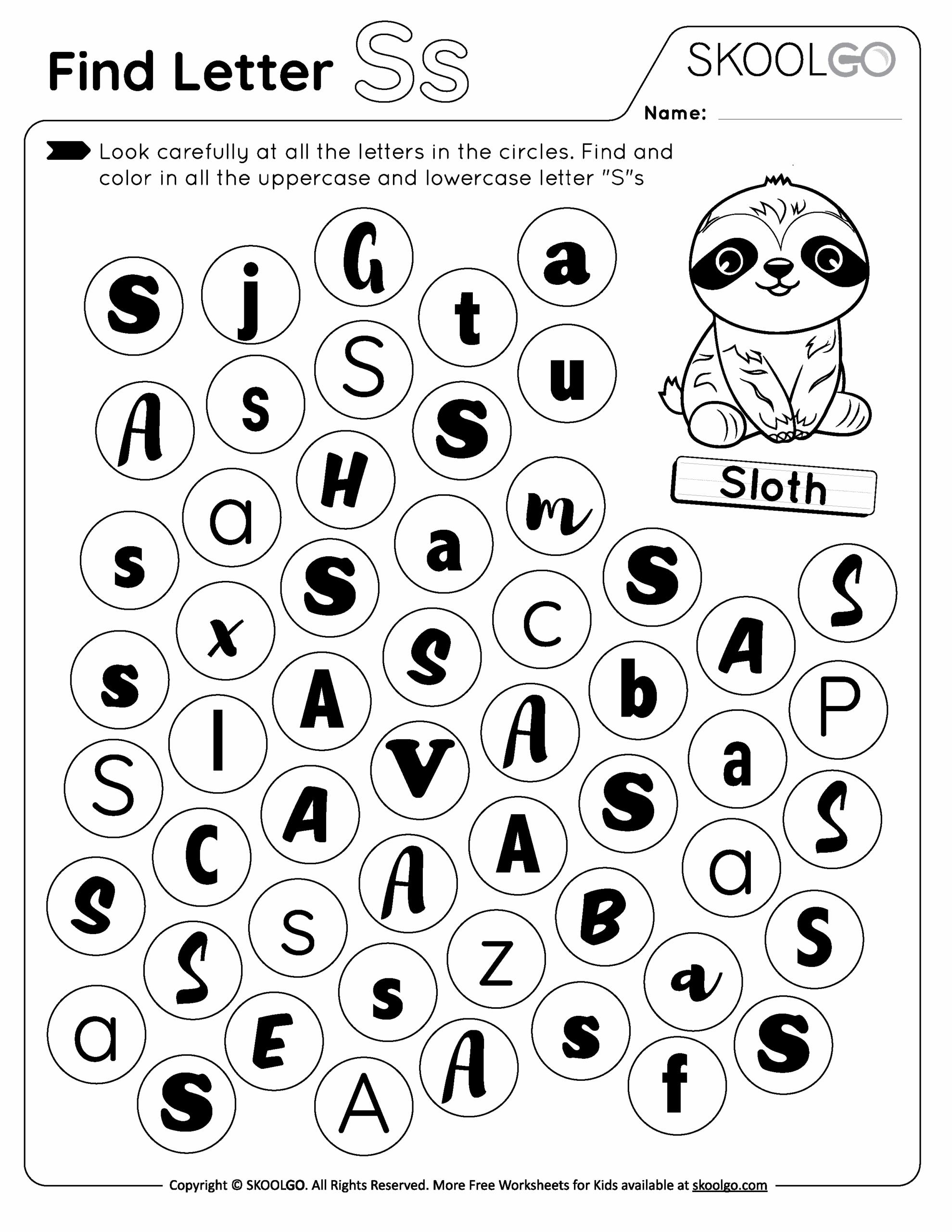 Find Letter S Free Worksheet For Kids SKOOLGO Find Letter S Free Worksheet For Kids SKOOLGO