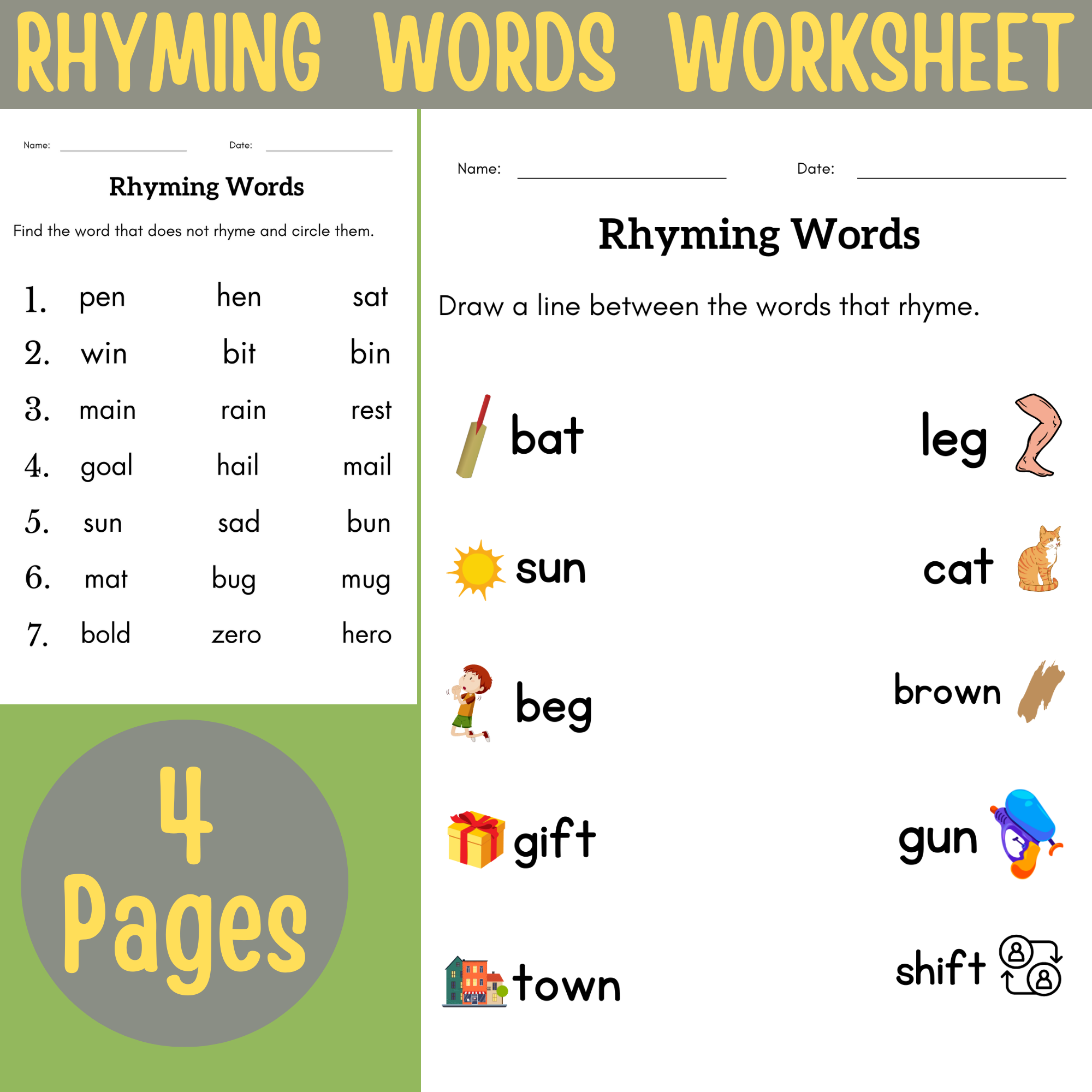 kindergarten worksheets rhyming words kindergarten worksheets rhyming words