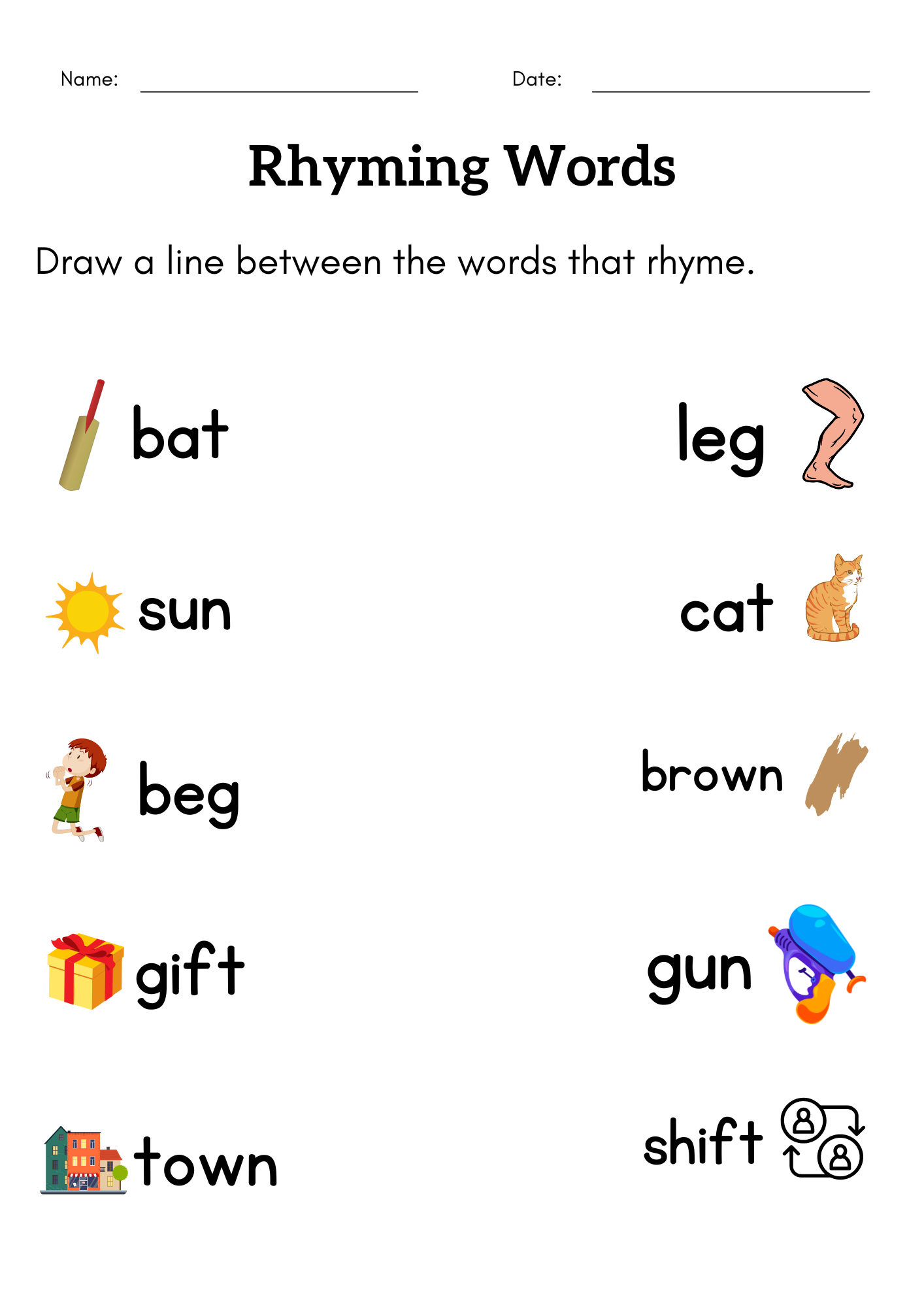 printable rhyming words for kindergarten printable rhyming words for kindergarten