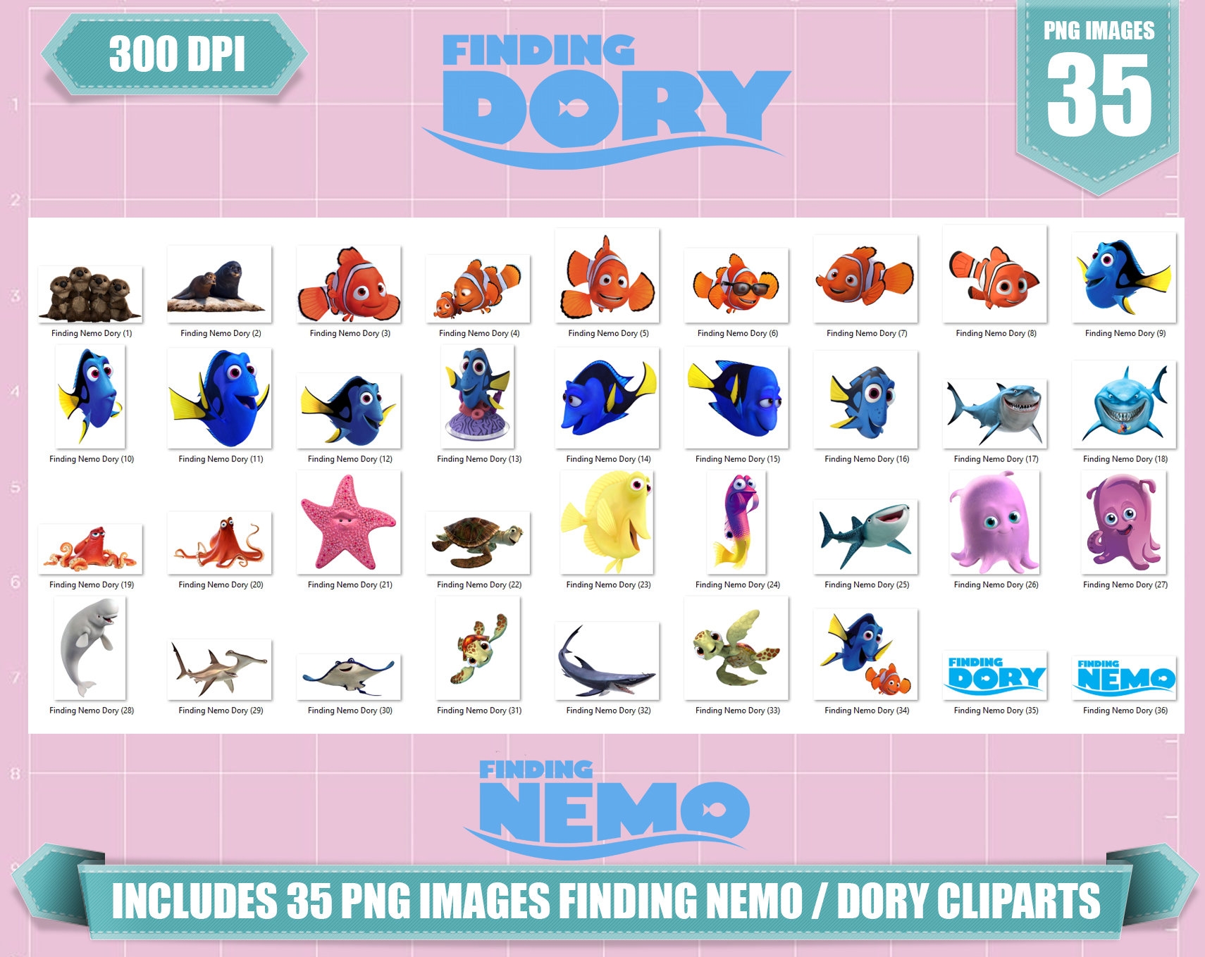 Finding Nemo Clipart 35 PNG Images For Birthday Party digital Download Etsy Finding Nemo Clipart 35 PNG Images For Birthday Party digital Download Etsy