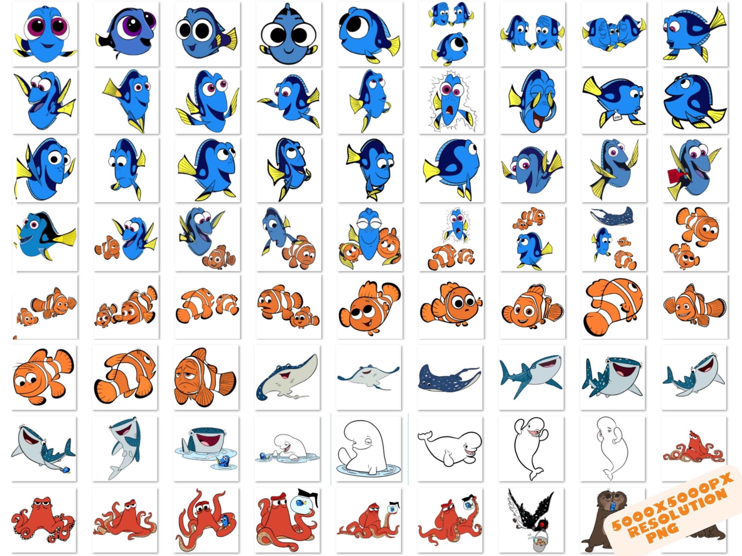 Finding Nemo Finding Dory PNG Cliparts Bundle Finding Nemo Sublimation Bundle Finding Dory Nemo Cartoon Movie Themed Birthday Party PNG Etsy Finland
