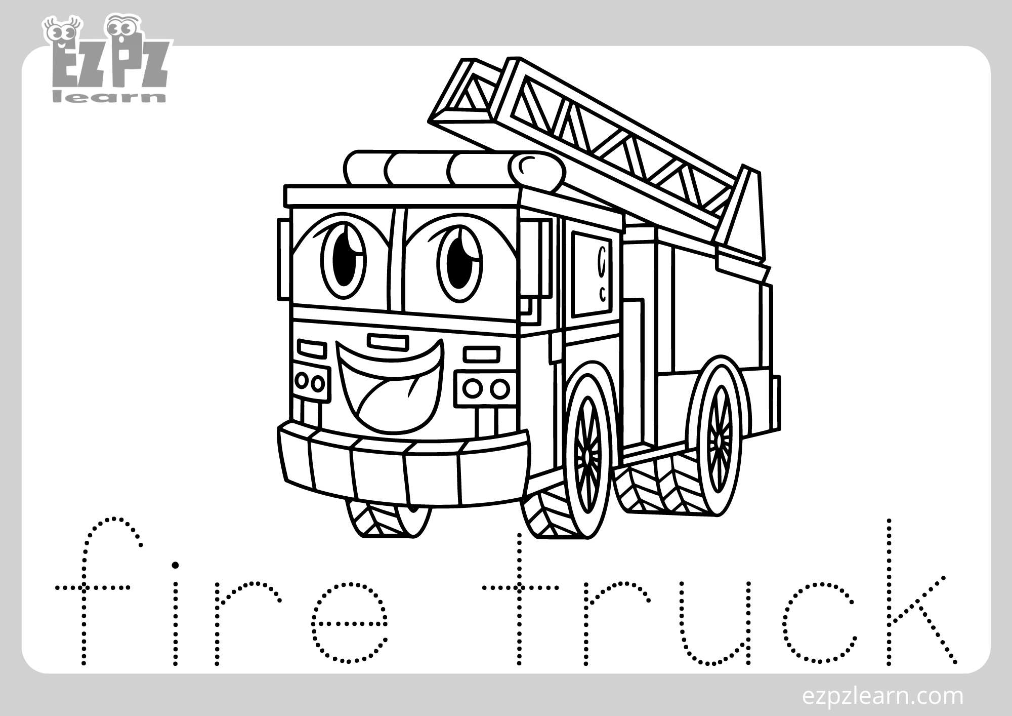 Fire Truck Coloring Page For Kids Free PDF Download Ezpzlearn Fire Truck Coloring Page For Kids Free PDF Download Ezpzlearn