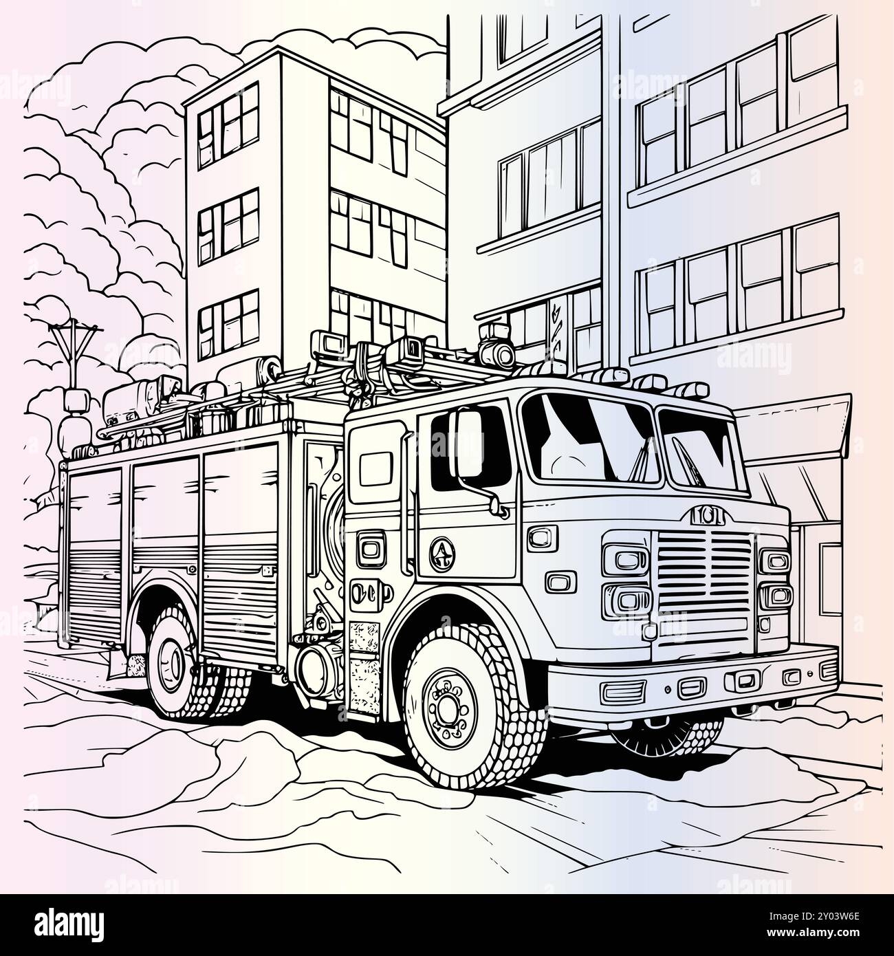 Firetruck On The Road Coloring Page Hi res Stock Photography And Images Alamy Firetruck On The Road Coloring Page Hi res Stock Photography And Images Alamy