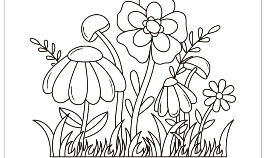 Easy Flower Coloring Pages
