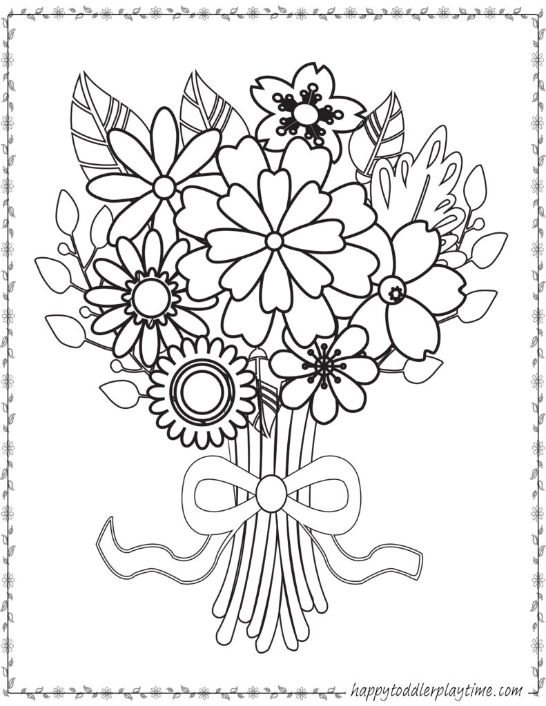 flower coloring sheets to print