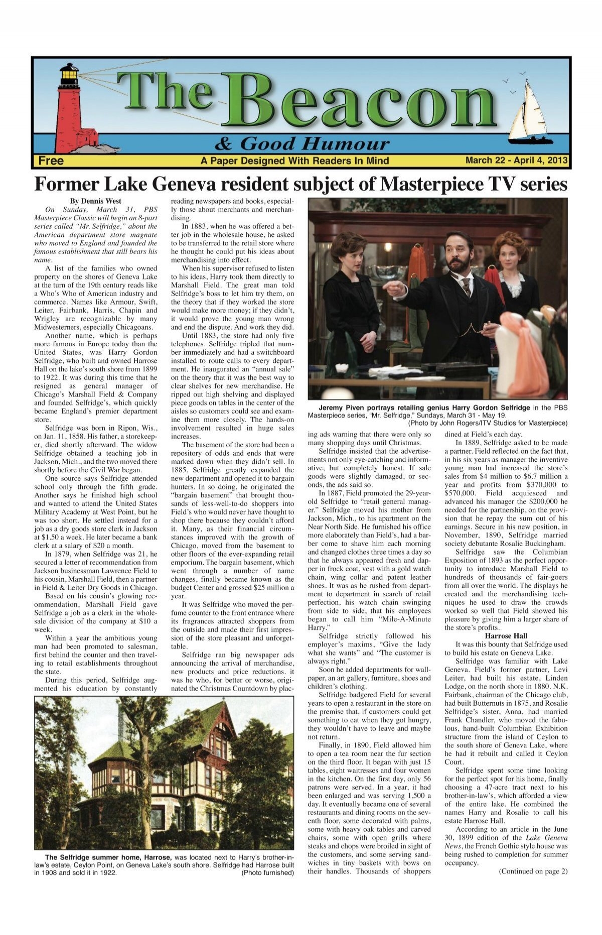 Former Lake Geneva Resident Subject Of Masterpiece TV Series Former Lake Geneva Resident Subject Of Masterpiece TV Series