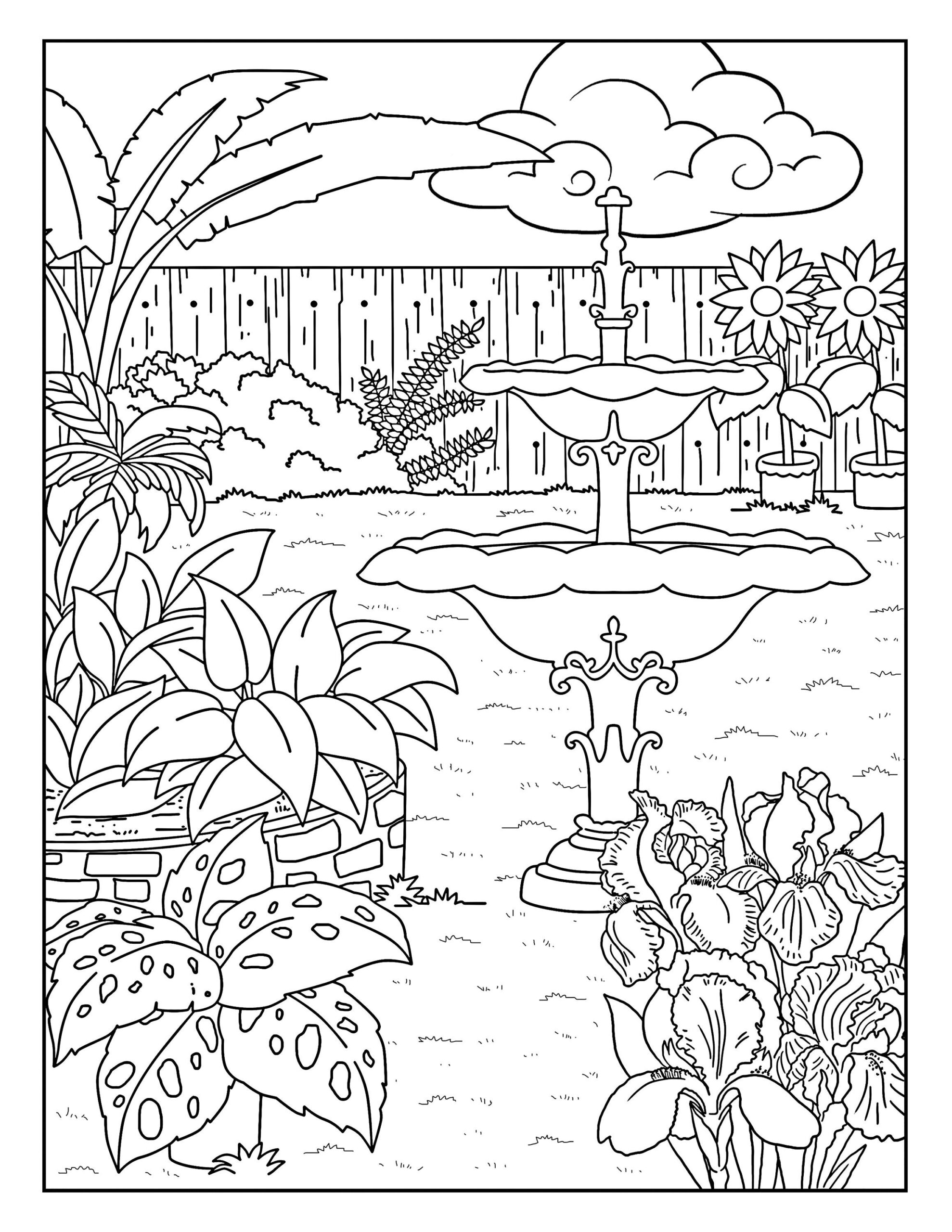 garden colouring in pages garden colouring in pages