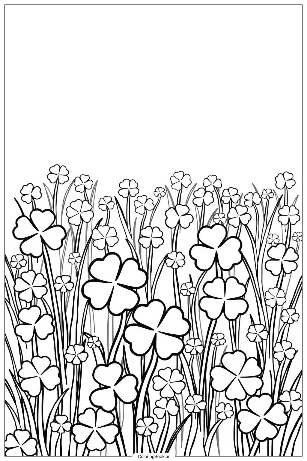 4 leaf clover coloring page