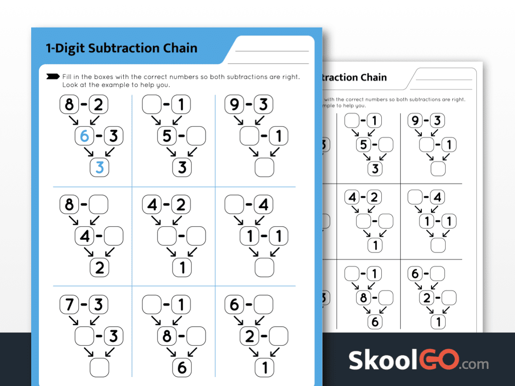 one digit subtraction worksheets one digit subtraction worksheets