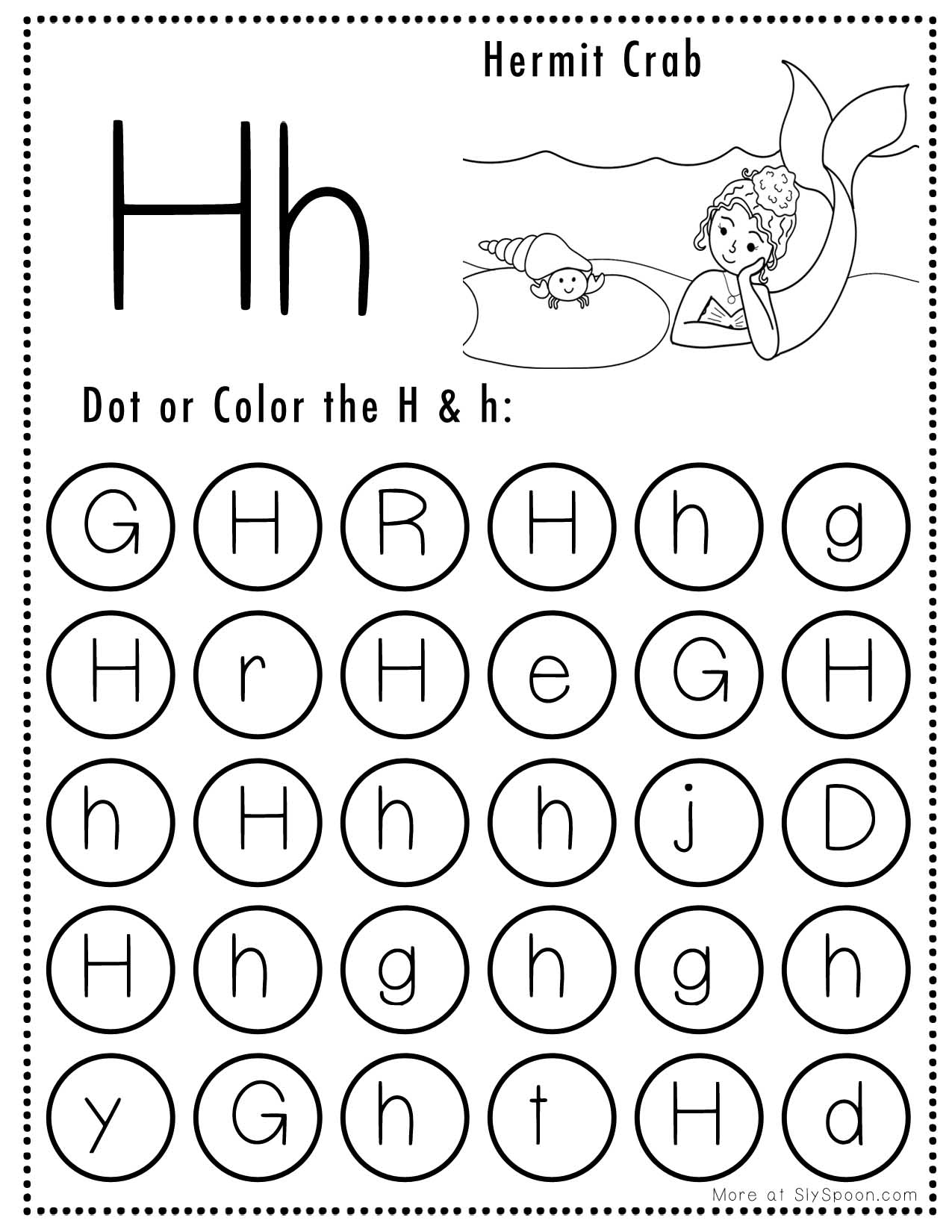 free printable letter h worksheets for kindergarten