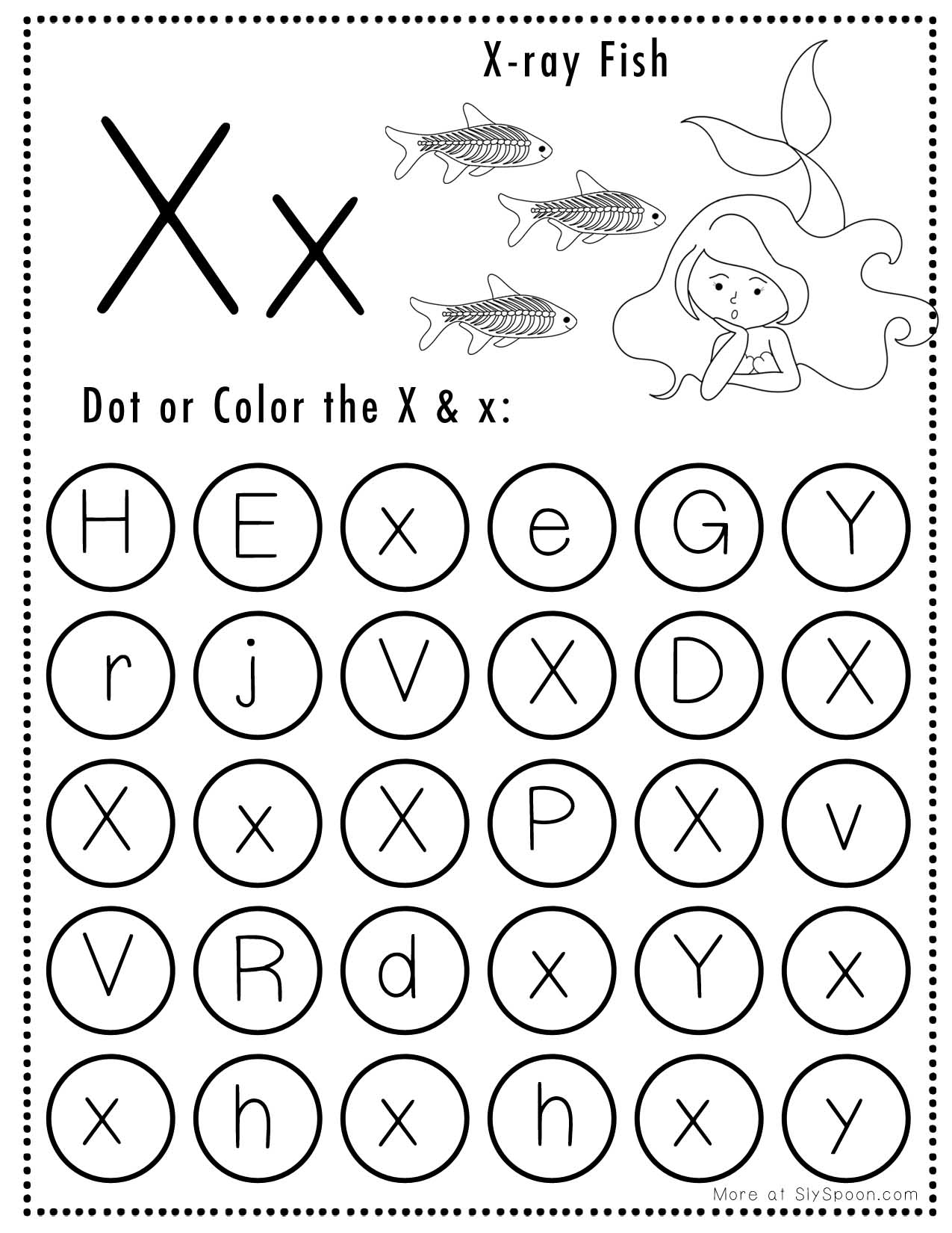 Free Alphabet Do A Dot Printables Worksheets Letter X Mermaid Themed Sly Spoon Free Alphabet Do A Dot Printables Worksheets Letter X Mermaid Themed Sly Spoon