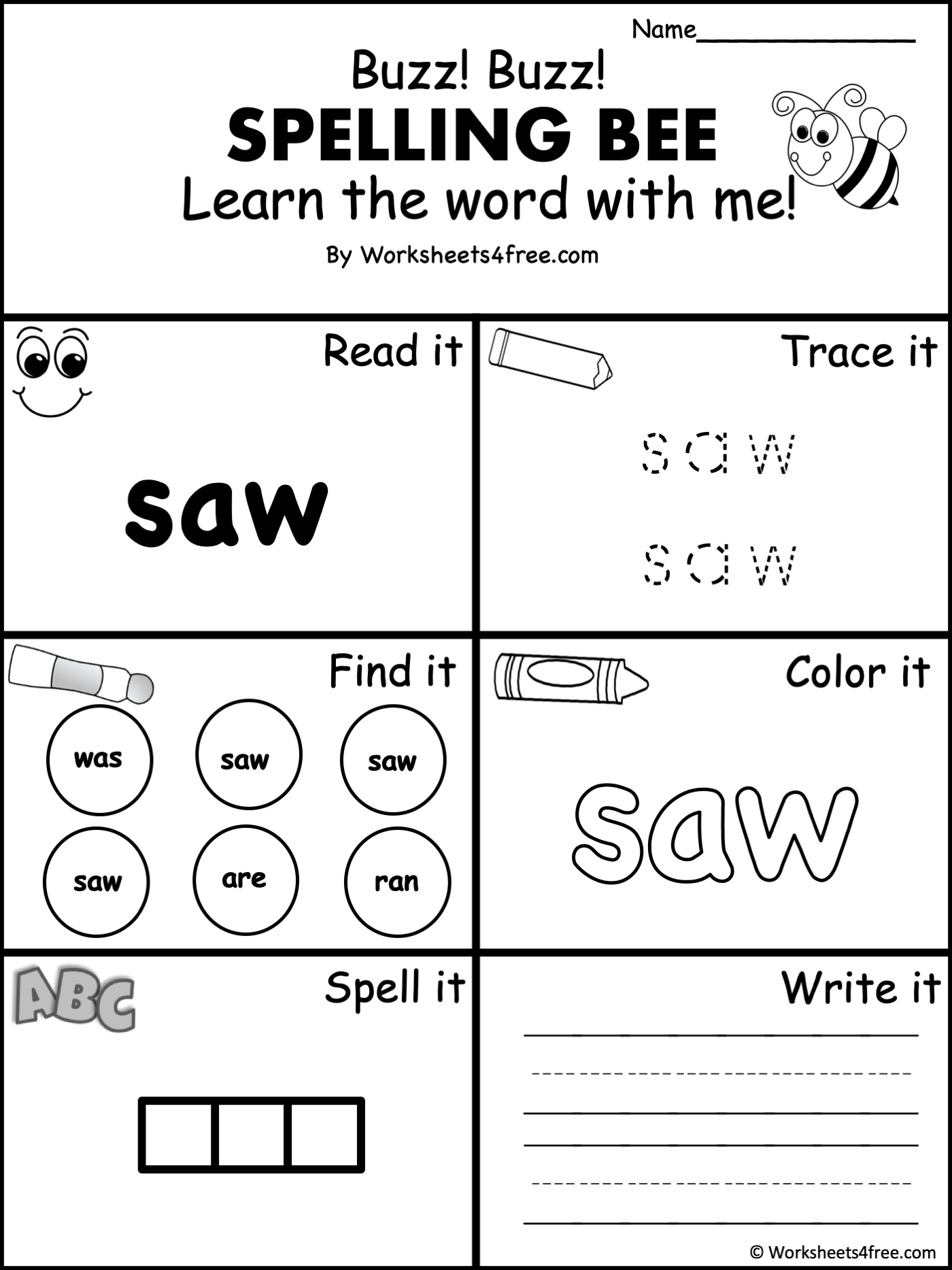 Free Dolch Sight Word Worksheet Saw Worksheets4Free Free Dolch Sight Word Worksheet Saw Worksheets4Free