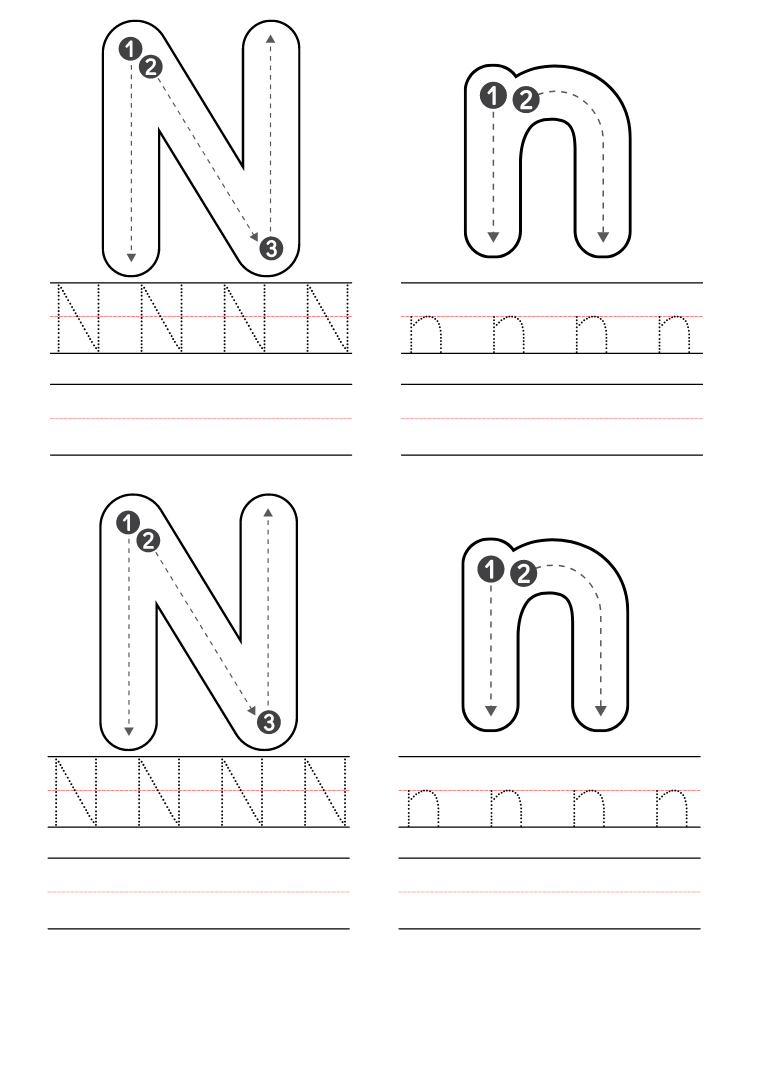 Free Kindergarten Letter N Worksheets Printable PDF Free Kindergarten Letter N Worksheets Printable PDF