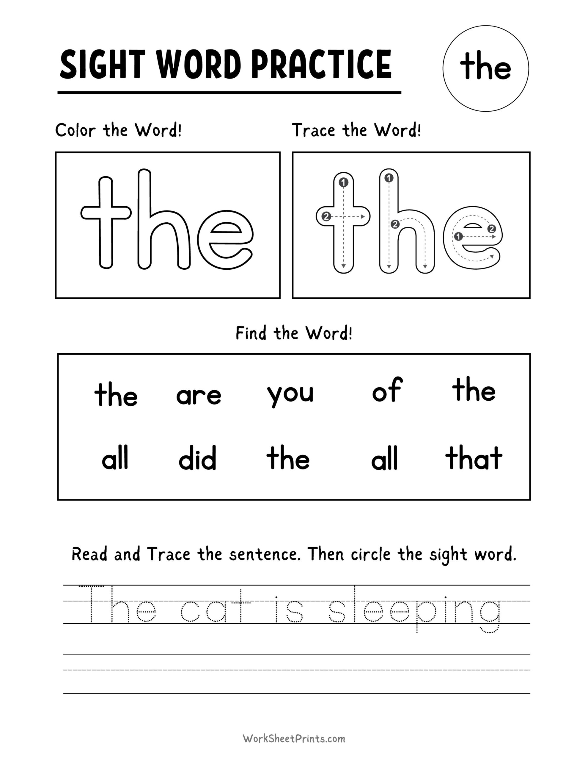 sight word activity sheets for kindergarten sight word activity sheets for kindergarten