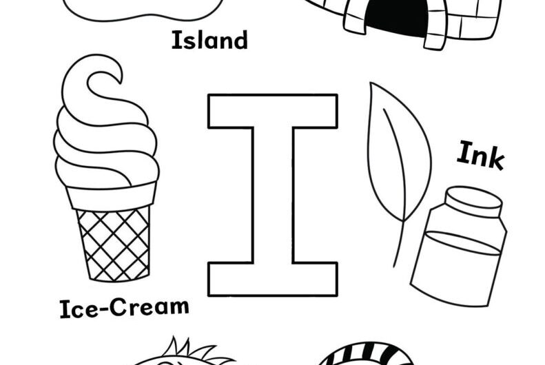 Letter I Coloring Page