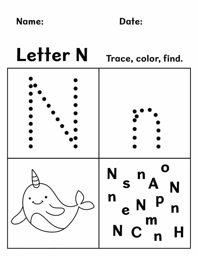 Free Letter N Worksheets For Preschool The Hollydog Blog Free Letter N Worksheets For Preschool The Hollydog Blog