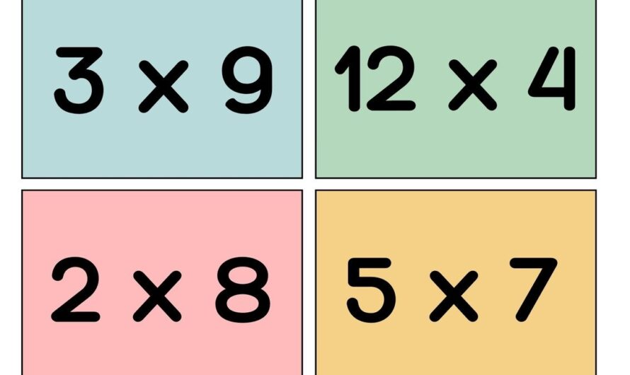 Printable Math Flash Cards