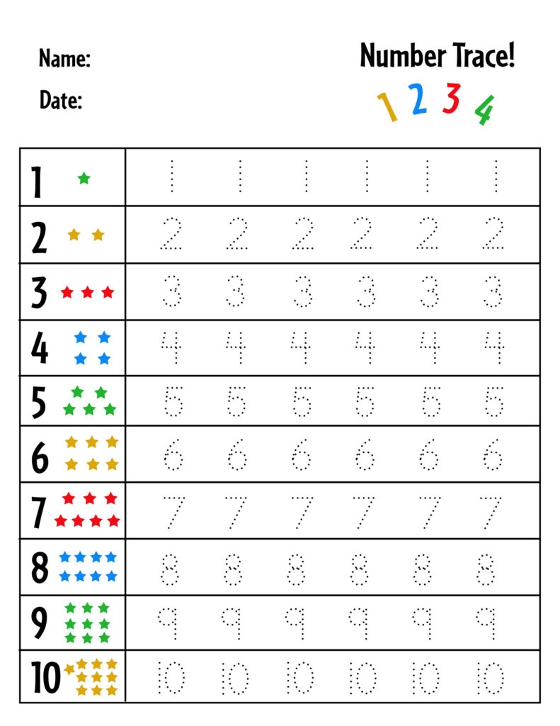 preschool number tracing pages preschool number tracing pages