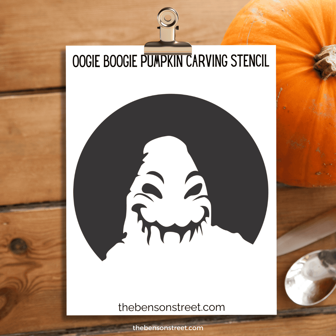Free Oogie Boogie Pumpkin Stencil Printable For Carving The Benson Street