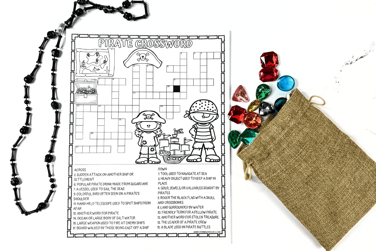 Free Pirate Crossword Puzzle For Kids Free Pirate Crossword Puzzle For Kids