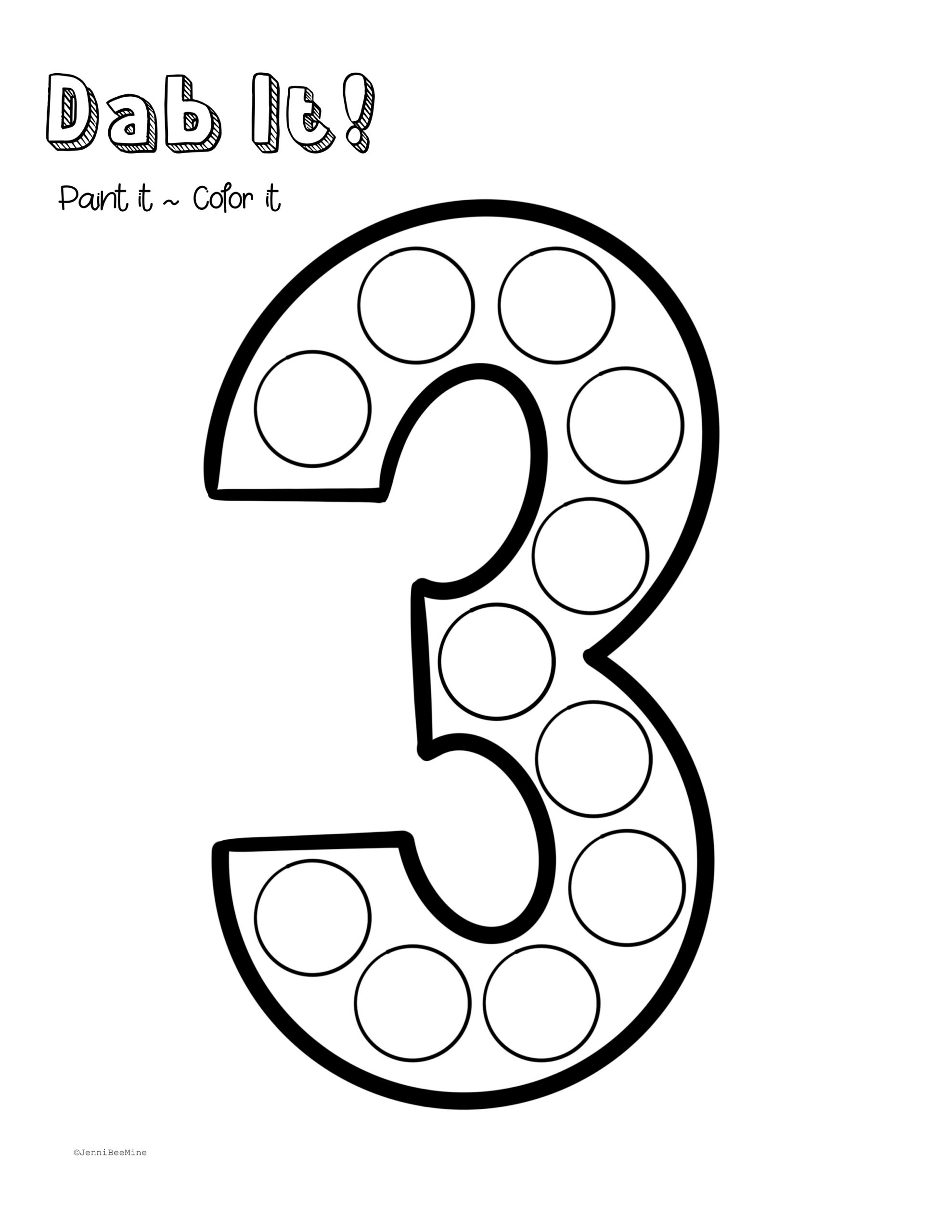 Free Preschool Printables Number 3 Jennibeemine Worksheets Library Free Preschool Printables Number 3 Jennibeemine Worksheets Library
