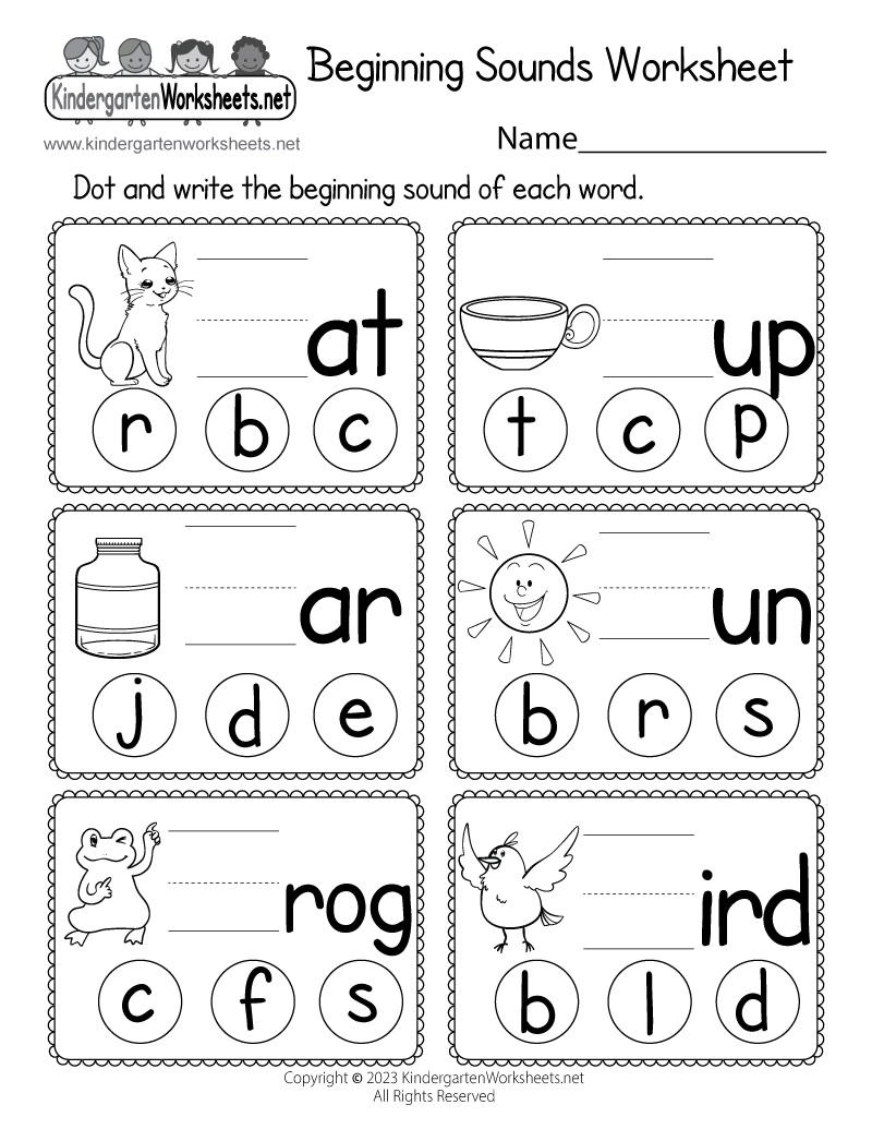 Free Printable Beginning Sounds Worksheet Free Printable Beginning Sounds Worksheet