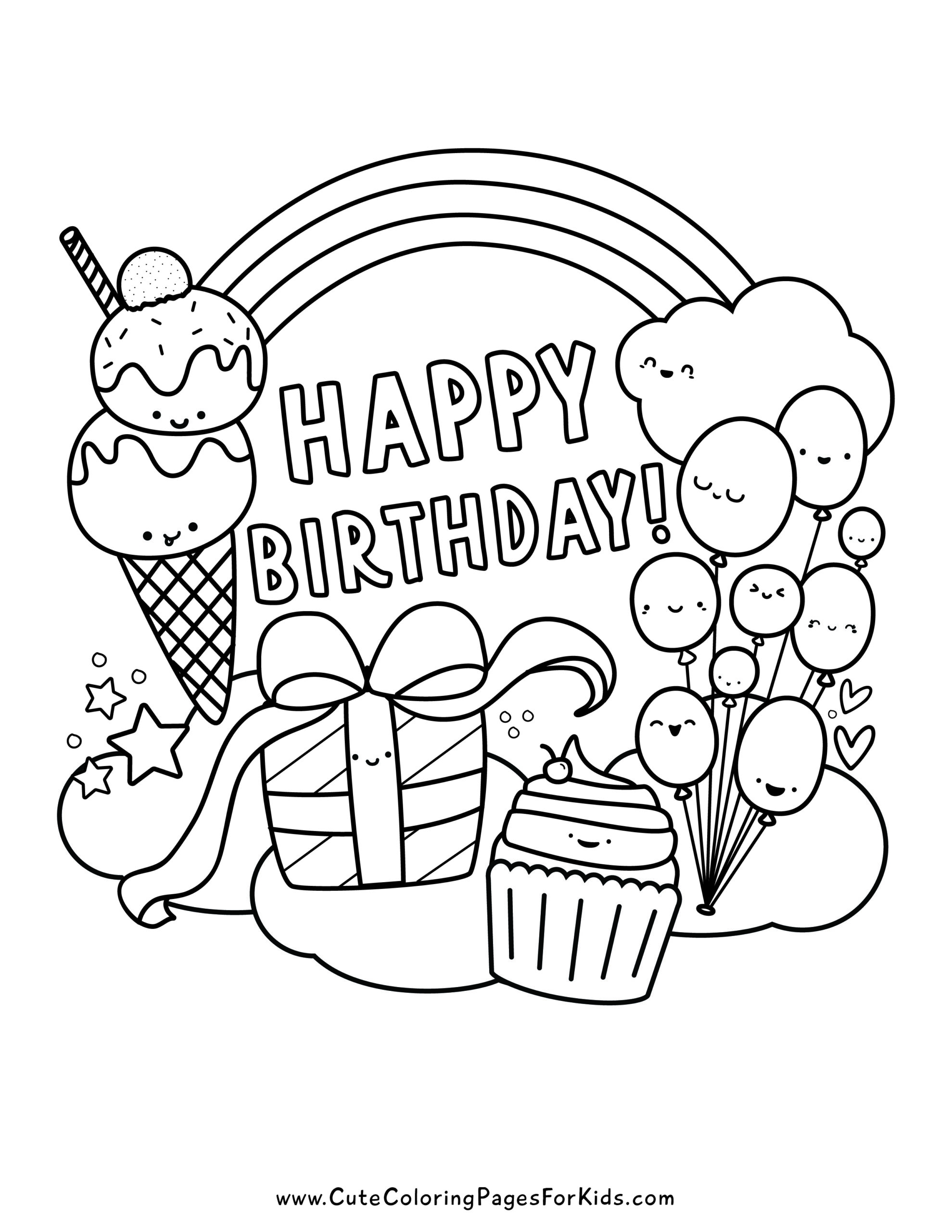 happy birthday coloring page happy birthday coloring page