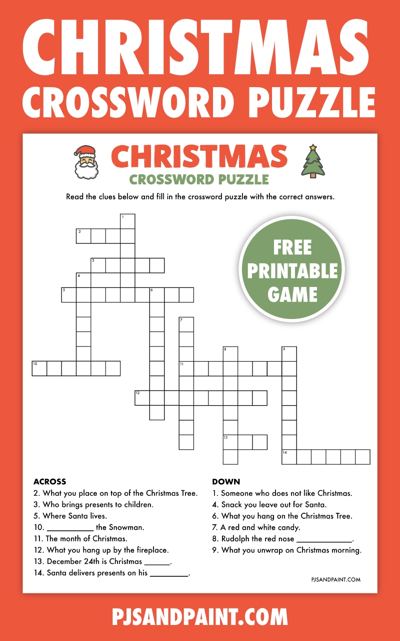 Free Printable Christmas Crossword Puzzle Pjs And Paint Free Printable Christmas Crossword Puzzle Pjs And Paint