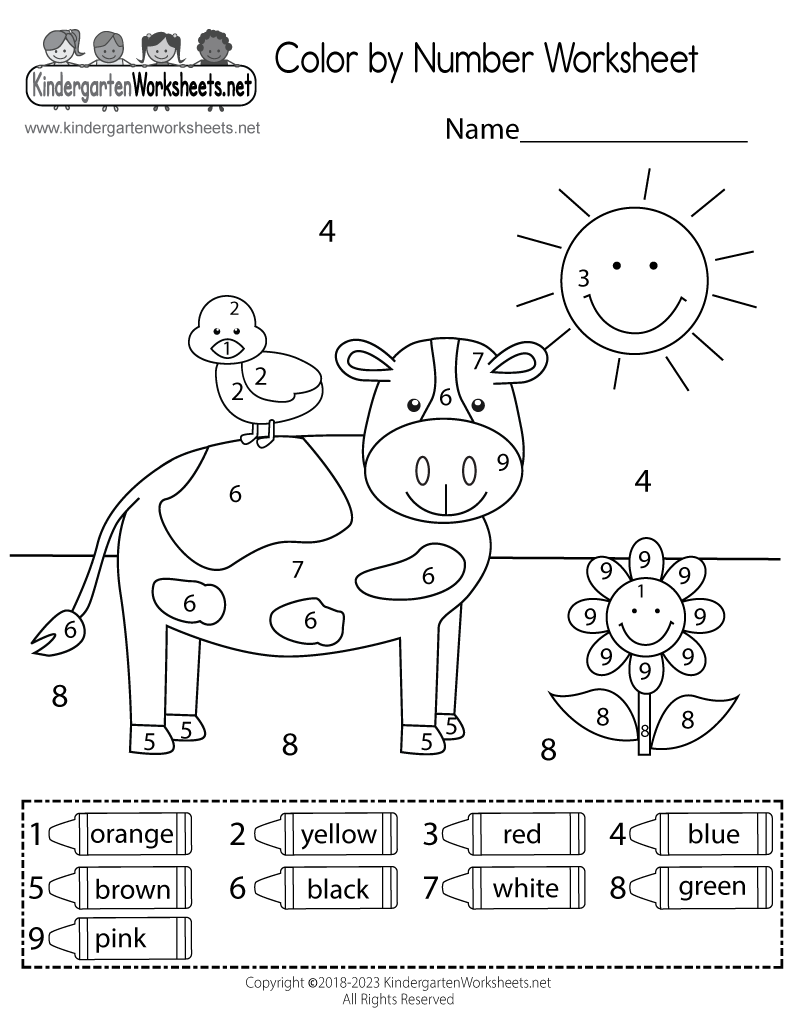 Free Printable Color By Number Worksheet