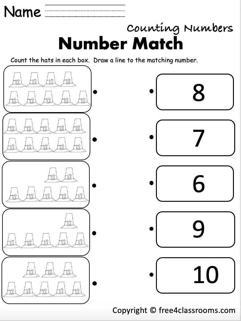 Free Printable Counting Numbers Worksheet Thanksgiving Math Kindergarten And Preschool Free Worksheets Free4Classrooms Free Printable Counting Numbers Worksheet Thanksgiving Math Kindergarten And Preschool Free Worksheets Free4Classrooms