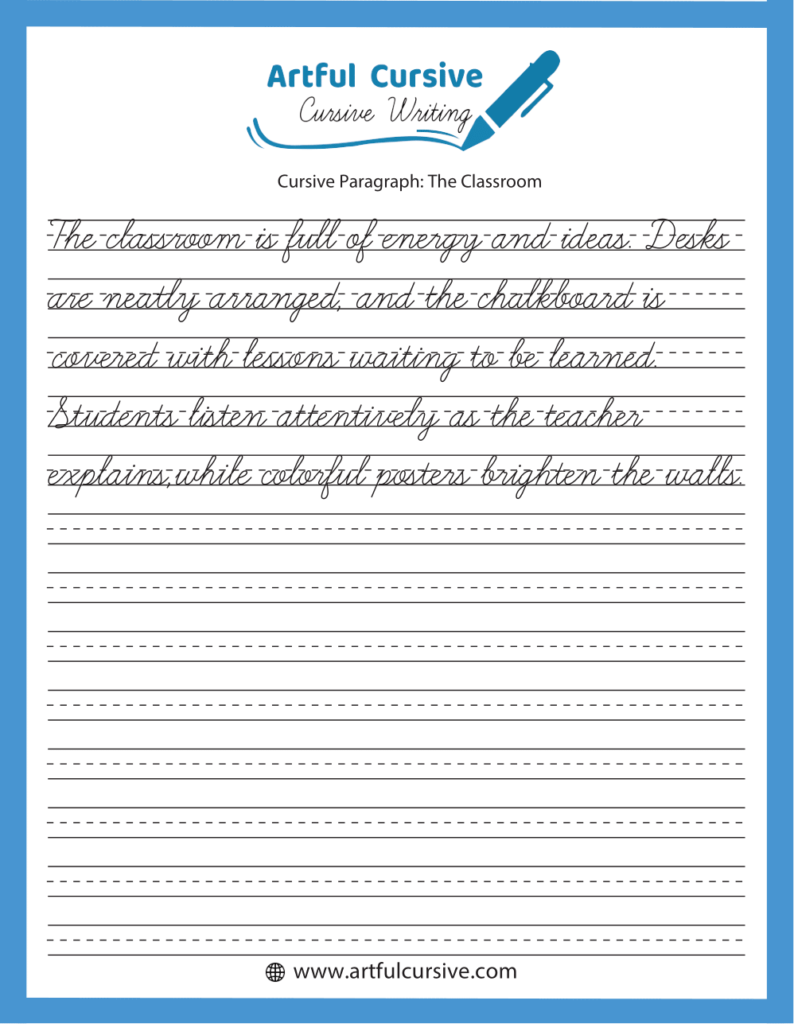 Free Printable Cursive Paragraph Writing Worksheets Free Printable Cursive Paragraph Writing Worksheets