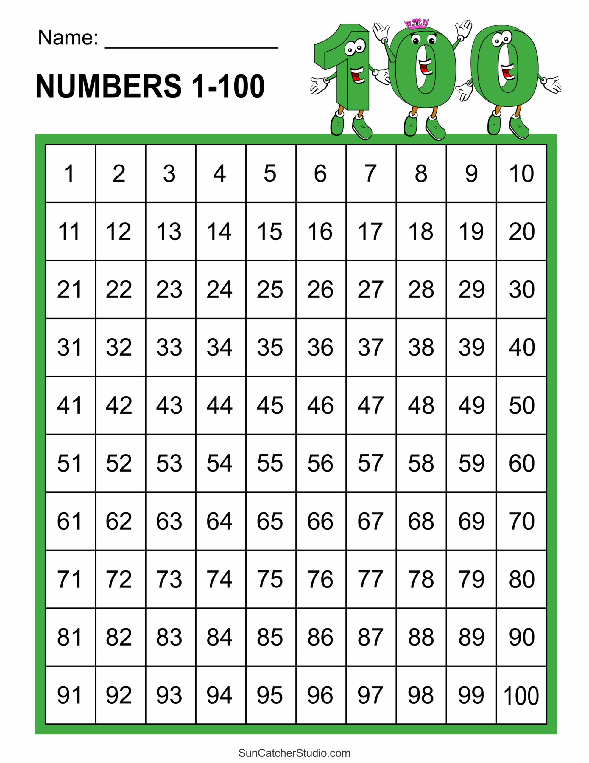 Free Printable Hundreds Charts Numbers 1 To 100 Free Printables Monograms Design Tools Patterns DIY Projects