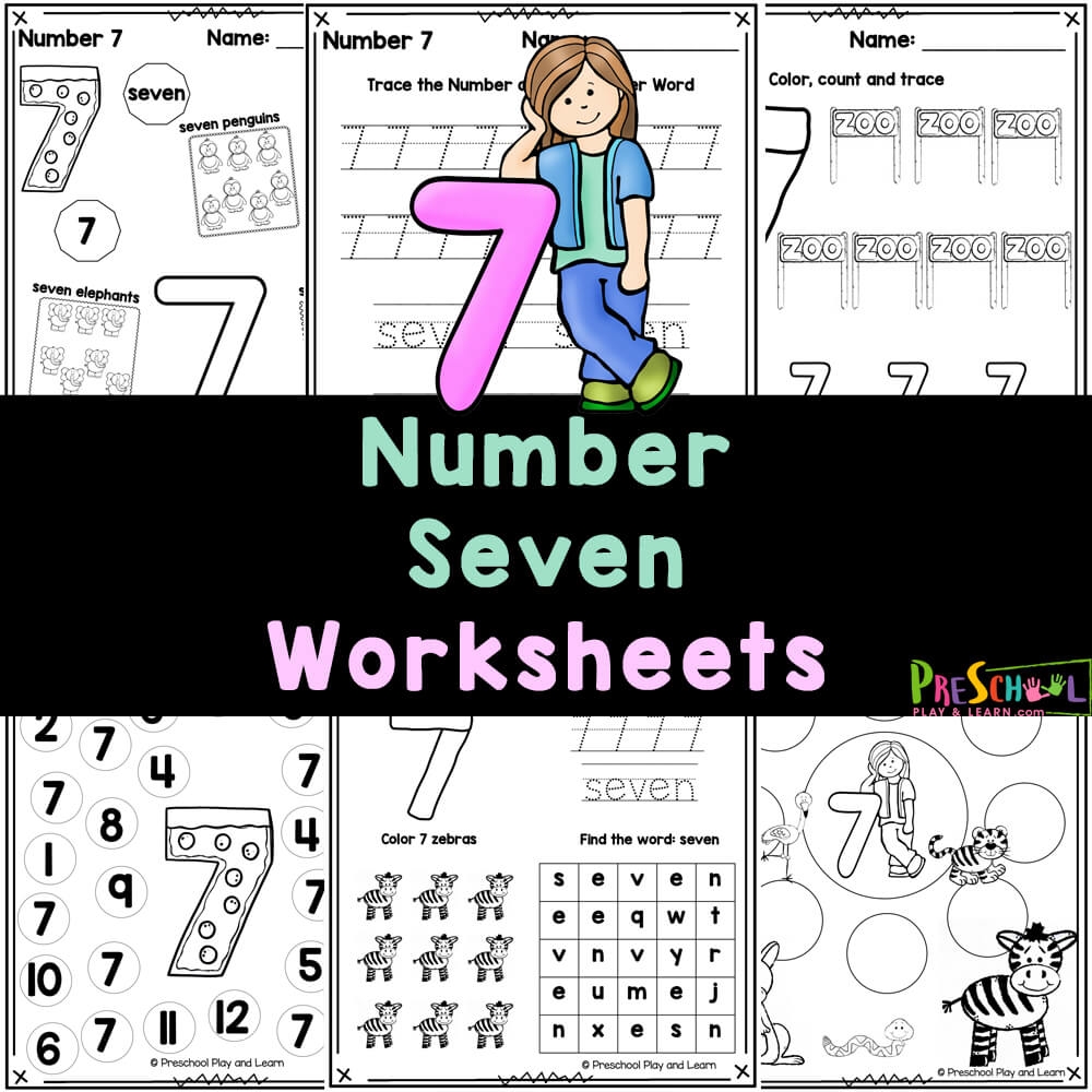 FREE Printable Number 7 Worksheets For Preschool FREE Printable Number 7 Worksheets For Preschool