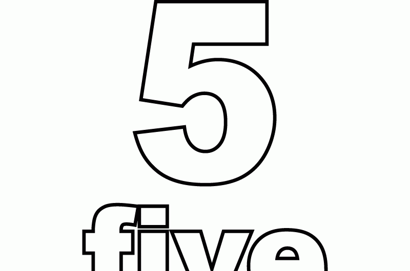 Number Five Coloring Page