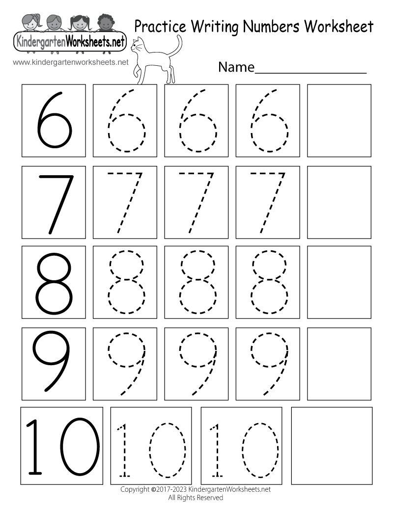 Free Printable Practice Writing Numbers Worksheet Worksheets Library