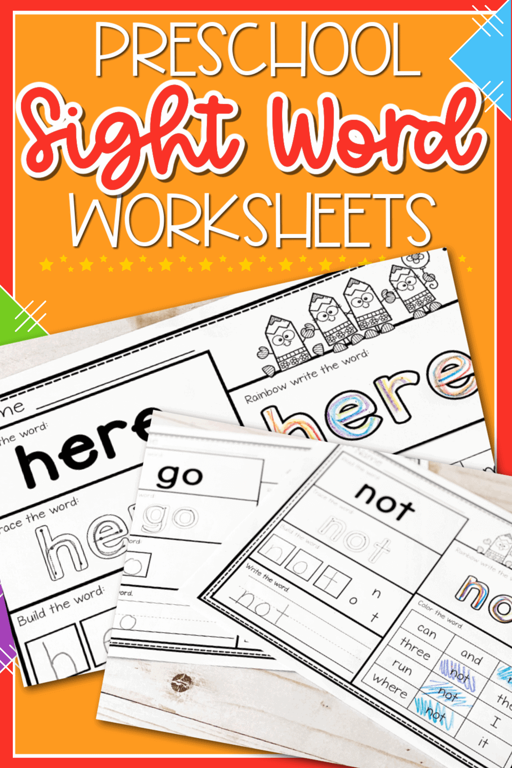 preschool sight words worksheets preschool sight words worksheets