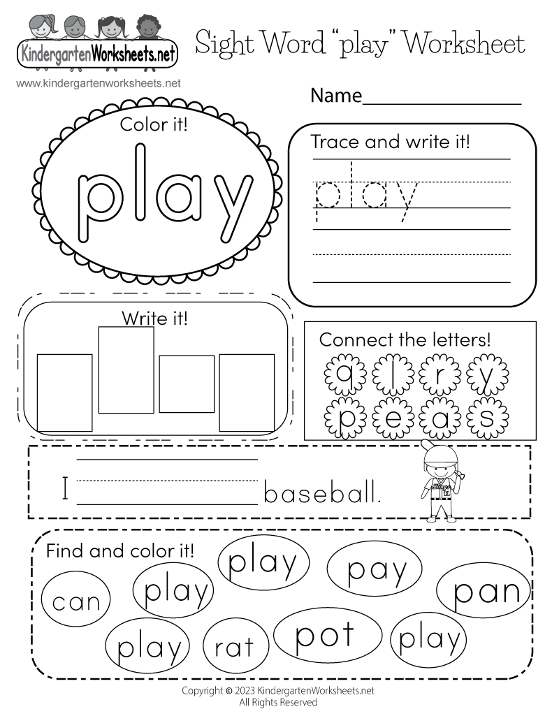 kindergarten sight words printables kindergarten sight words printables