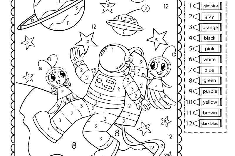 Color By Number Worksheets For Kindergarten