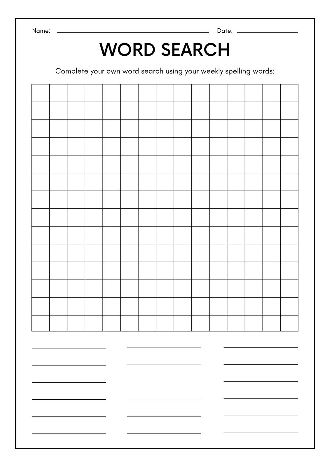 Free Printable Word Search Worksheet Templates Canva Free Printable Word Search Worksheet Templates Canva