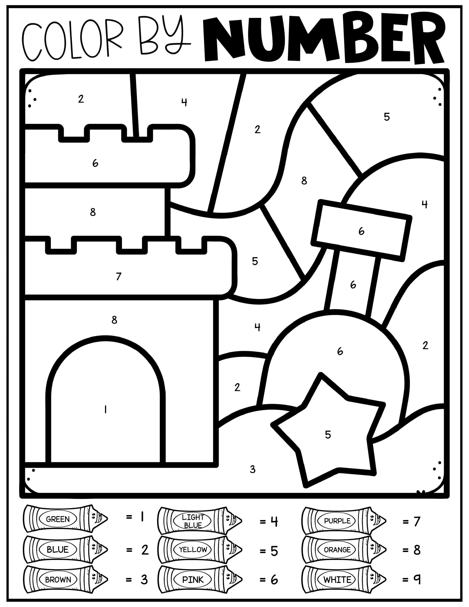 Free Summer Color By Number Little Bins For Little Hands Free Summer Color By Number Little Bins For Little Hands