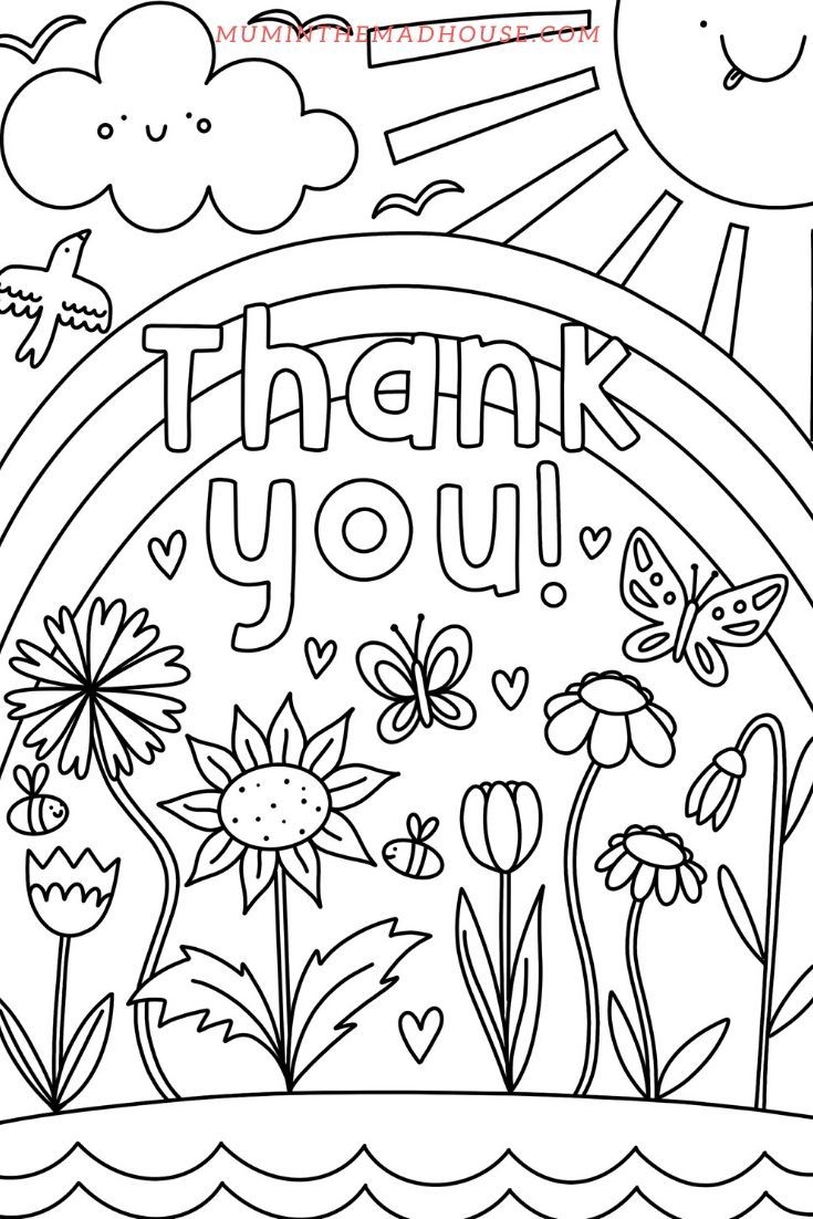 Free Thank You Coloring Pages Printable And Fun
