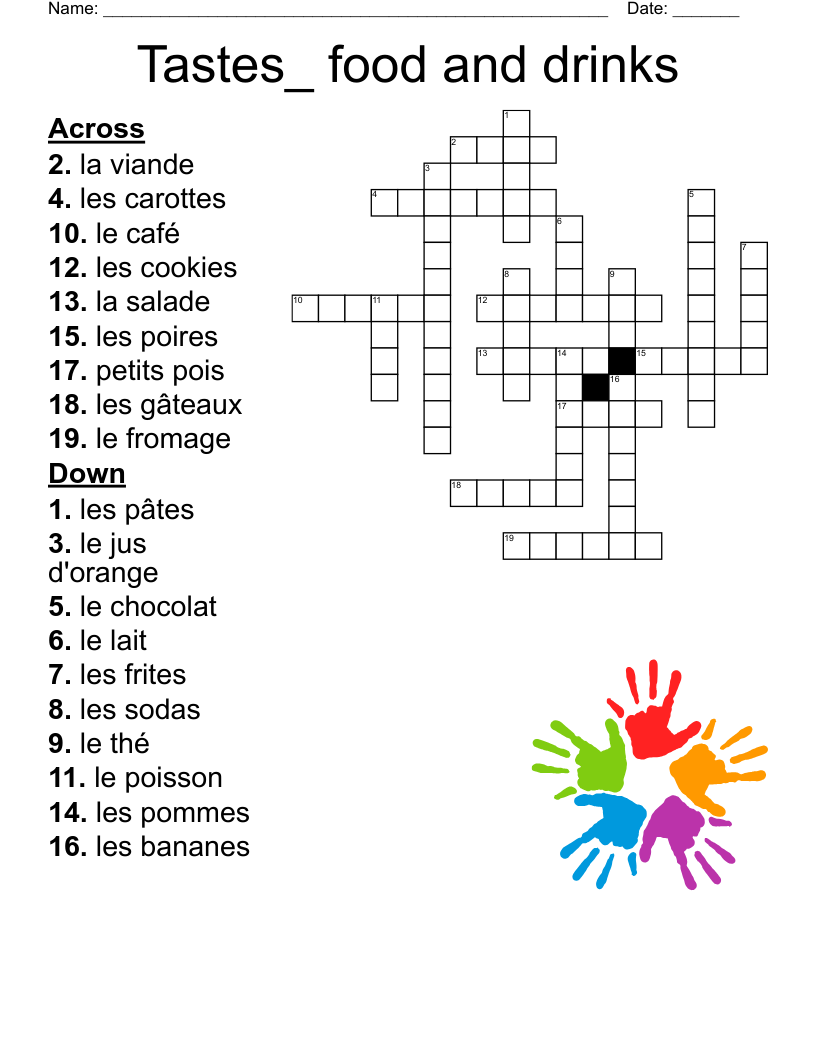 French Food Meat Fruits And Drinks Crossword WordMint French Food Meat Fruits And Drinks Crossword WordMint