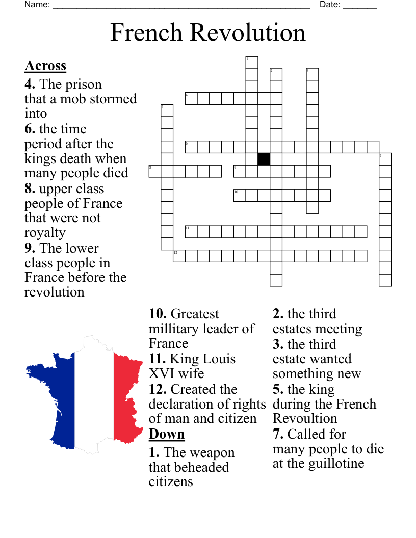 French Revolution Crossword WordMint French Revolution Crossword WordMint
