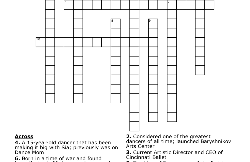 Prima Ballerina Crossword