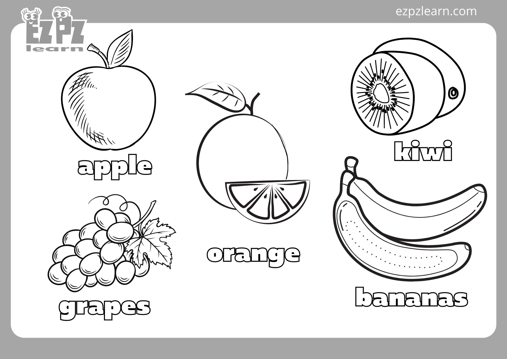 fruit colouring in pages fruit colouring in pages
